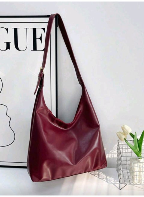 Fashionable Burgundy Tote Bag for Women – Large Stylish Shoulder Bag